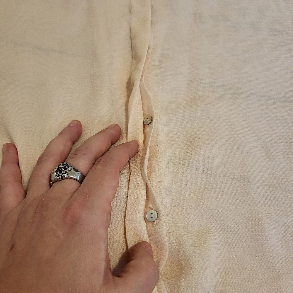 Zara Basicsoft Peach Collard Button-Down Long-Sle… - image 3